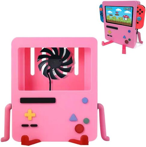 Cartoon Cute Switch Games Protective Hard Cover Case for Switch Console Controlle Game Console Cover Protective Shell for Switch Portable Video Game Stand Holder Accessory (Cooling Fan-Orange) in Saudi Arabia