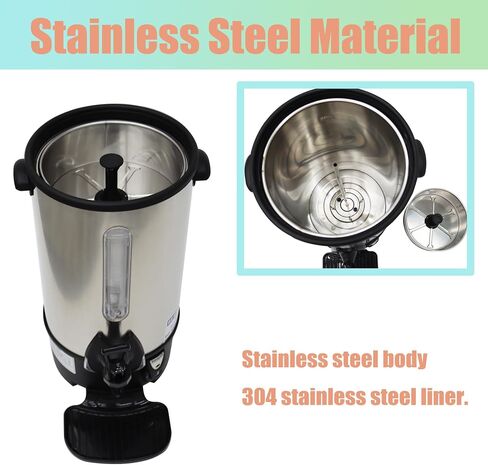 15.4L Hot Coffee Kettle Coffee Boil Dispenser Coffee Bucket Barrel Stainless Steel Water Boiler Coffee Tea Beverage Heat Warmer in Saudi Arabia