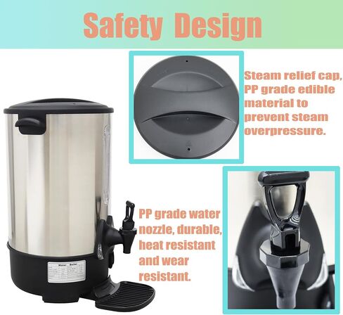 15.4L Hot Coffee Kettle Coffee Boil Dispenser Coffee Bucket Barrel Stainless Steel Water Boiler Coffee Tea Beverage Heat Warmer in Saudi Arabia