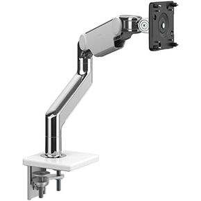 Humanscale M8.1 Adjustable Monitor Arm with Two Piece Clamp Mount and Base - Silver M81CMSBTB