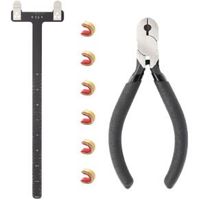 Archery Bow Tuning Kit T-Square Ruler, Nock Pliers & 6 Brass Nocking Points for Recurve Bow | Precision Tools for Arrow Tuning & Bow String Adjustment