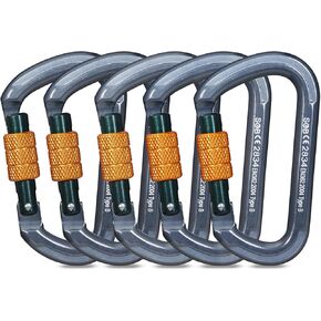 CE Certified Auto Locking Climbing Carabiner Clips, 28KN O Shaped Heavy Duty Locking Climbing Carabiner for Rock Climbing, Mountaineering and Rescue