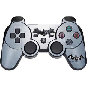 Skinit Skinit Gaming Gaming Skiner مع PS3 Dual Shock Wireless Controller - تصميم شعار Warner Bros Batman Arkham المرخص رسميًا