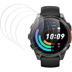 (4 Pack) Screen Protector Glass for Garmin fēnix 8 43mm,9H Hardness, Anti-Shatter, No-Bubble, Scratch Resistant, Cristal Para