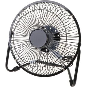 USB Powered Metal 8 Inch Portable USB Desk Fan with 2 Speeds Switch Personal Cooling Fan for Home Office Table Outdoor, 23.5x24cm, Black