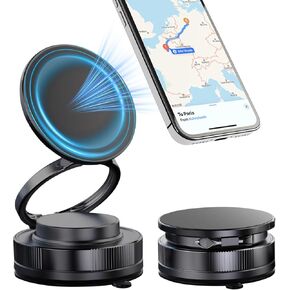 Phone Holders for Your Car,Upgraded Cell Phones Mount for Magsafe, 360 Degree Rotation Dashboard Windshield Holder Magnet for iPhone,Portable N52 Strong Suction Cup Magnetic Phone Stand