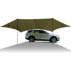 GEERTOP كبير السيارة التخييم المظلة 19 × 11 قدم سيارات الدفع الرباعي المظلة TARP مقاوم للماء في الهواء الطلق مركبة شمس الظل للشاحنة ، MPV ، الشاحنة ، المعسكر