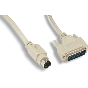 Kentek 6 أقدام قدم Mini Din8 إلى DB25 مودم كابل سلك 28 AWG مصبوب مسلسل RS-232 MINI DIN 8 إلى 25 دبوس الذكور إلى الذكور م/م