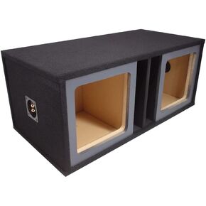 American Sound Connection ASC SOLOSQ2X12V Compatible with Kicker L7 Subwooofer Car Audio Dual 12" Vented Square Paintable Sub Box