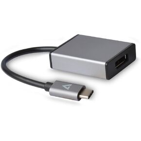 V7 USB-C (m) to Displayport (f) Adapter - Grey Aluminum - V7UCDP-ALUGR-1NC