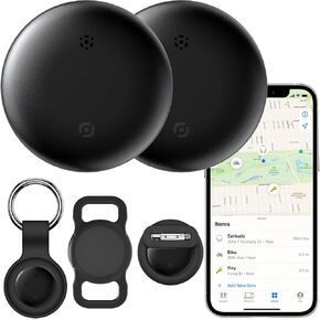 Air Tags-2 Pack Tracker Tags Work with Apple Find My (iOS Only), [Apple MFi Certified] Bluetooth Smart Tracker, Replaceable Battery Item Finder Locator for Kids, Keys, Luggage, Pet, Wallet (2Pack)