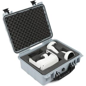 G-PLUS Hard VR Headset Carrying Case w/Foam Block Dividers,Waterproof Protector Storage Box Compatible with Meta Quest 3S/Quest 3/Quest 2,Travel Portable Case Fit Oculus Quest 3/Quest 2 Orange Color