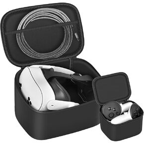 Cases Compatible with Meta Quest 3 2/Quest 3S VR Headset, Virtual Reality Headsets Storage Travel Carrying Holders for Elite Strap,for Touch Pro Controllers, Link Cable,Battery Accessories (Bag Only)