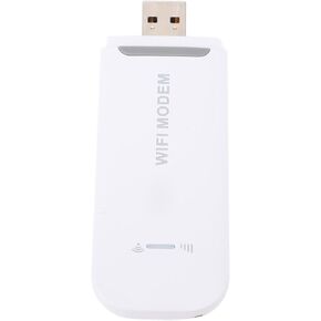4G LTE USB MODEM ، 150MBPS 4G WIFI WPA WPA2 ENCRYPTION ، تدعم نقطة اتصال WIFI المتنقلة عدة محطات للوصول إلى الإنترنت ، جهاز توجيه مودم LTE للسفر لمسافات طويلة (أبيض)