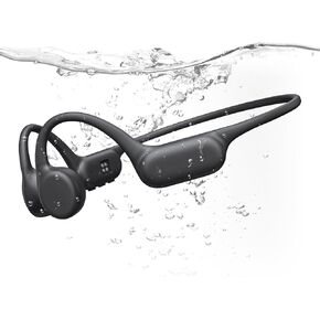 PSIER Bone Conduction Headphones IPX8 Waterproof Swimming Headphones Open Ear Headphones with MP3 Mode 32GB Memory Up to 8 Hours Playtime Bluetooth 5.4 Ear Buds Secure Fit for Running and Fitness
