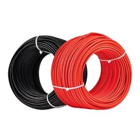 1pcs 14/12/10 AWG Solar Panel Extension Cable Tinned Copper 2.5mm2 4mm2 6mm2 Solar Power Cable Wire for PV Panels Connection(8M RED and 8M Black_14 AWG-2.5MM2)