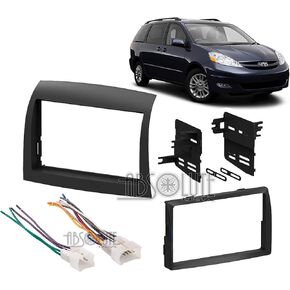Absolute USA ABS95-8208 Fits Toyota Sienna 2004-2010 Double DIN Stereo Harness Radio Install Dash Kit Package