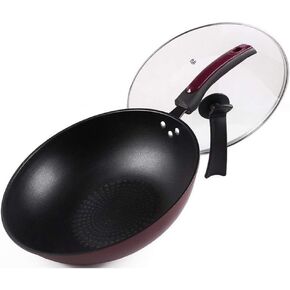 Traditional Iron Wok Non-Stick Wok Induction Cooker Iron Kitchen Cookware for Gas Stove