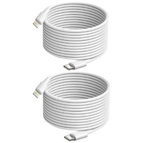 for Extra Long 20ft USB C to Lightning Cable MFi Certified 27W PD Fast Charging iPhone Charger Cord 2 Pack Compatible with iPhone 14/13/12/11 Pro Max/XS MAX/XR/XS/8/ipad &More