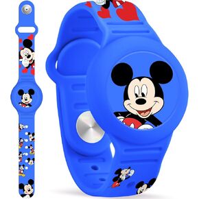 Waterproof Airtag Bracelet for Kids, Cute Princess Silicone Air Tag Holder Hidden Design, Light Weight Compatible with Apple AirTag Wristband for Child, Pink