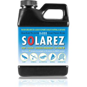 DUAL CURE POLYESTER GLOSS CLEAR FINISH Resin ~ Clear Laminating Resin for Custom Watersports, Surfboards, Marine, Auto, Hobby, Fiberglass, Wood, Logo Laminating ~ Made in The USA (Pint)