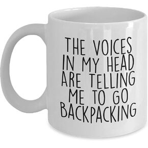Funny Camping Backpacking White Coffee Mug Gifts for Friends Birthday from Fellow Backpacking Enthusiast