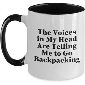 Backpacking Fun Two Tone Coffee Mugs - Birthday Unique Gift from Friends, Inspiration for Adventure Seekers