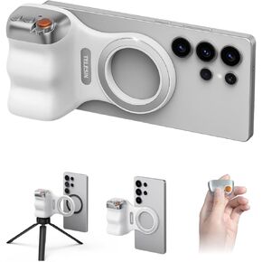 TELESIN Magnetic Phone Camera Grip for iPhone/Android Fun Shot with Detachable Wireless Shutter Remote - Official Certification - 1/4" Tripod Screw - Comfort Ergonomic Camera Grip Handle Holder
