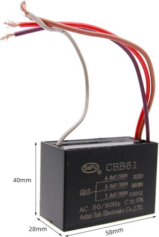 AKZYTUE CBB61 مكثف 16 فائق التوهج 250 فولت التيار المتناوب مروحة السقف 2 سلك 50/60 هرتز لبدء محرك مضخة مولد مروحة كهربائية in Saudi Arabia