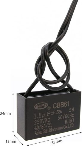 AKZYTUE CBB61 Capacitor 16uf 250V AC Ceiling Fan 2 Wire 50/60Hz for Starting Electric Fan Generator Pump Motor in Kuwait