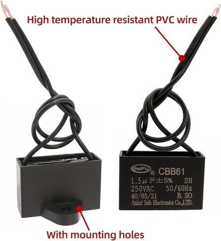 AKZYTUE CBB61 Capacitor 16uf 250V AC Ceiling Fan 2 Wire 50/60Hz for Starting Electric Fan Generator Pump Motor in Kuwait
