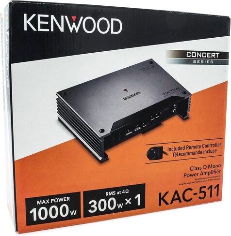 Kenwood KAC-511 Class D Digital Mono Amplifier with Variable Low-Pass Crossover - Black in Saudi Arabia