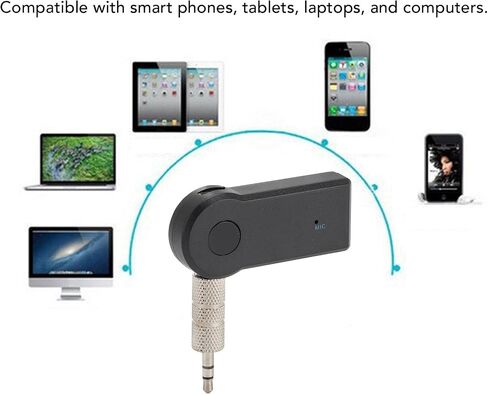 Bluetooth Transmitter Receiver wire less Adapter, 3.5mm AUX Bluetooth Car Adapter Noise Cancelling, 2 in 1 wire less Bluetooth Transmitter and Receiver for Cars, Speakers, Stereo in Saudi Arabia