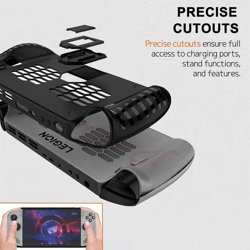 NINKI Silicone Skin for Lenovo Legion GO S Case with Stand 2025,Shockproof Anti-Scratch Non-Slip Grip Wrap Protective TPU Silicone Protector Cover for Lenovo Legion GO S 2025 Case with Kickstand Black in Saudi Arabia