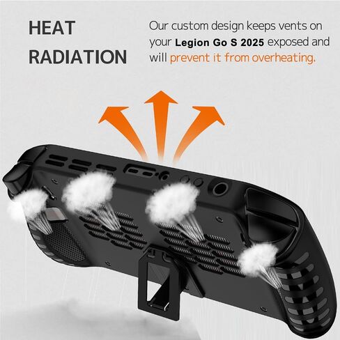 NINKI Silicone Skin for Lenovo Legion GO S Case with Stand 2025,Shockproof Anti-Scratch Non-Slip Grip Wrap Protective TPU Silicone Protector Cover for Lenovo Legion GO S 2025 Case with Kickstand Black in Saudi Arabia