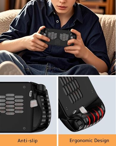 NINKI Silicone Skin for Lenovo Legion GO S Case with Stand 2025,Shockproof Anti-Scratch Non-Slip Grip Wrap Protective TPU Silicone Protector Cover for Lenovo Legion GO S 2025 Case with Kickstand Black in Saudi Arabia