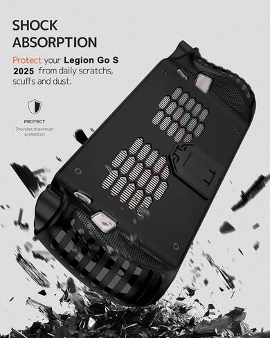 NINKI Silicone Skin for Lenovo Legion GO S Case with Stand 2025,Shockproof Anti-Scratch Non-Slip Grip Wrap Protective TPU Silicone Protector Cover for Lenovo Legion GO S 2025 Case with Kickstand Black in Saudi Arabia