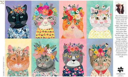 ألعاب بافالو - ميا شارو - تيجان القطط الملونة - أحجية الصور المقطوعة 500 قطعة للبالغين، ألغاز تحدي مثالية ليالي اللعب - الحجم النهائي 500 قطعة هو 21.25 × 15.00 in Kuwait