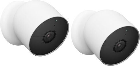 Google Nest Cam Outdoor or Indoor, Battery Wireless Camera - 2nd Gen (Two Cameras - Wire Free), Snow (Renewed) in Saudi Arabia