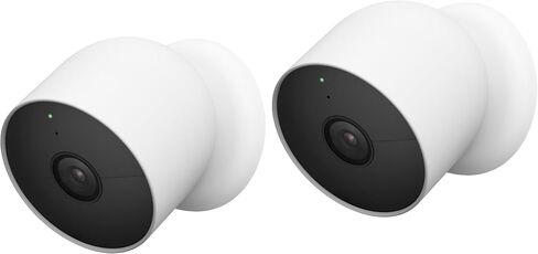 Google Nest Cam Outdoor or Indoor, Battery Wireless Camera - 2nd Gen (Two Cameras - Wire Free), Snow (Renewed) in Saudi Arabia