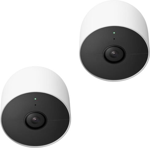 Google Nest Cam Outdoor or Indoor, Battery Wireless Camera - 2nd Gen (Two Cameras - Wire Free), Snow (Renewed) in Saudi Arabia