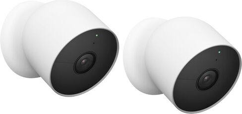 Google Nest Cam Outdoor or Indoor, Battery Wireless Camera - 2nd Gen (Two Cameras - Wire Free), Snow (Renewed) in Saudi Arabia