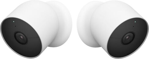 Google Nest Cam Outdoor or Indoor, Battery Wireless Camera - 2nd Gen (Two Cameras - Wire Free), Snow (Renewed) in Saudi Arabia