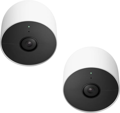 Google Nest Cam Outdoor or Indoor, Battery Wireless Camera - 2nd Gen (Two Cameras - Wire Free), Snow (Renewed) in Saudi Arabia