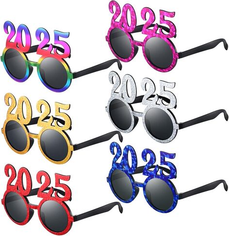 Kanayu 6 Pairs 2024 Glasses 2024 New Years Glasses New Years Number Party Eyeglasses Family Reunion Photo Booth Props for New Year Holiday Celebration Party Supplies Favors in Kuwait