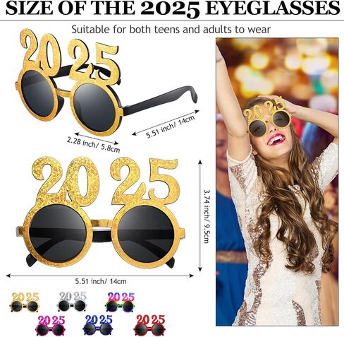 Kanayu 6 Pairs 2024 Glasses 2024 New Years Glasses New Years Number Party Eyeglasses Family Reunion Photo Booth Props for New Year Holiday Celebration Party Supplies Favors in Kuwait