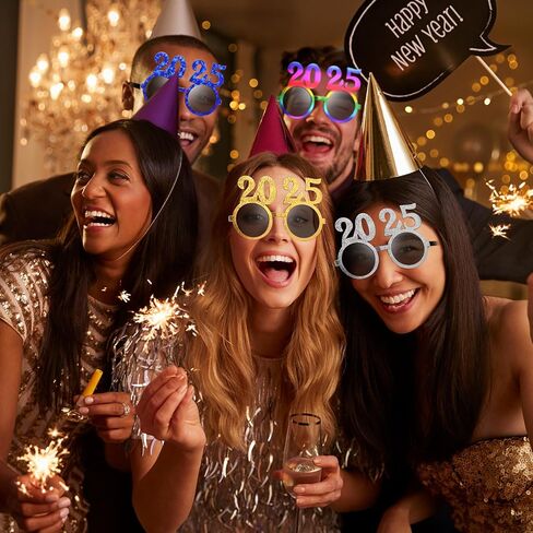 Kanayu 6 Pairs 2024 Glasses 2024 New Years Glasses New Years Number Party Eyeglasses Family Reunion Photo Booth Props for New Year Holiday Celebration Party Supplies Favors in Kuwait