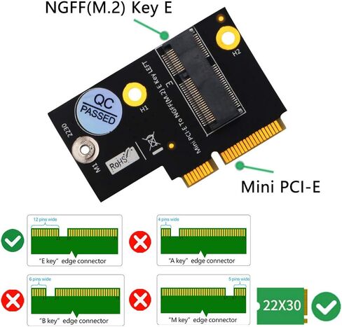 Sintech ngff M.2 (Key-A+E/Key-E) إلى بطاقة Mini PCI-E Express ، متوافقة مع بطاقة Intel AX200 9260 8265 8260 7260 in Saudi Arabia