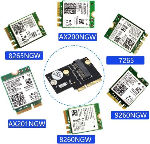 Sintech ngff M.2 (Key-A+E/Key-E) إلى بطاقة Mini PCI-E Express ، متوافقة مع بطاقة Intel AX200 9260 8265 8260 7260 in Saudi Arabia