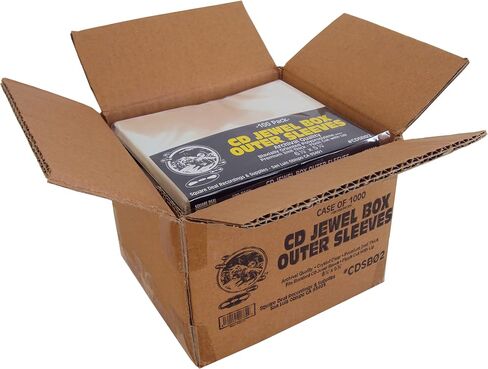 (1,000) CD Jewel Box Outer Sleeves - Premium 2mil Thick - Flush Cut - Archival Quality #CDSB02 in Saudi Arabia